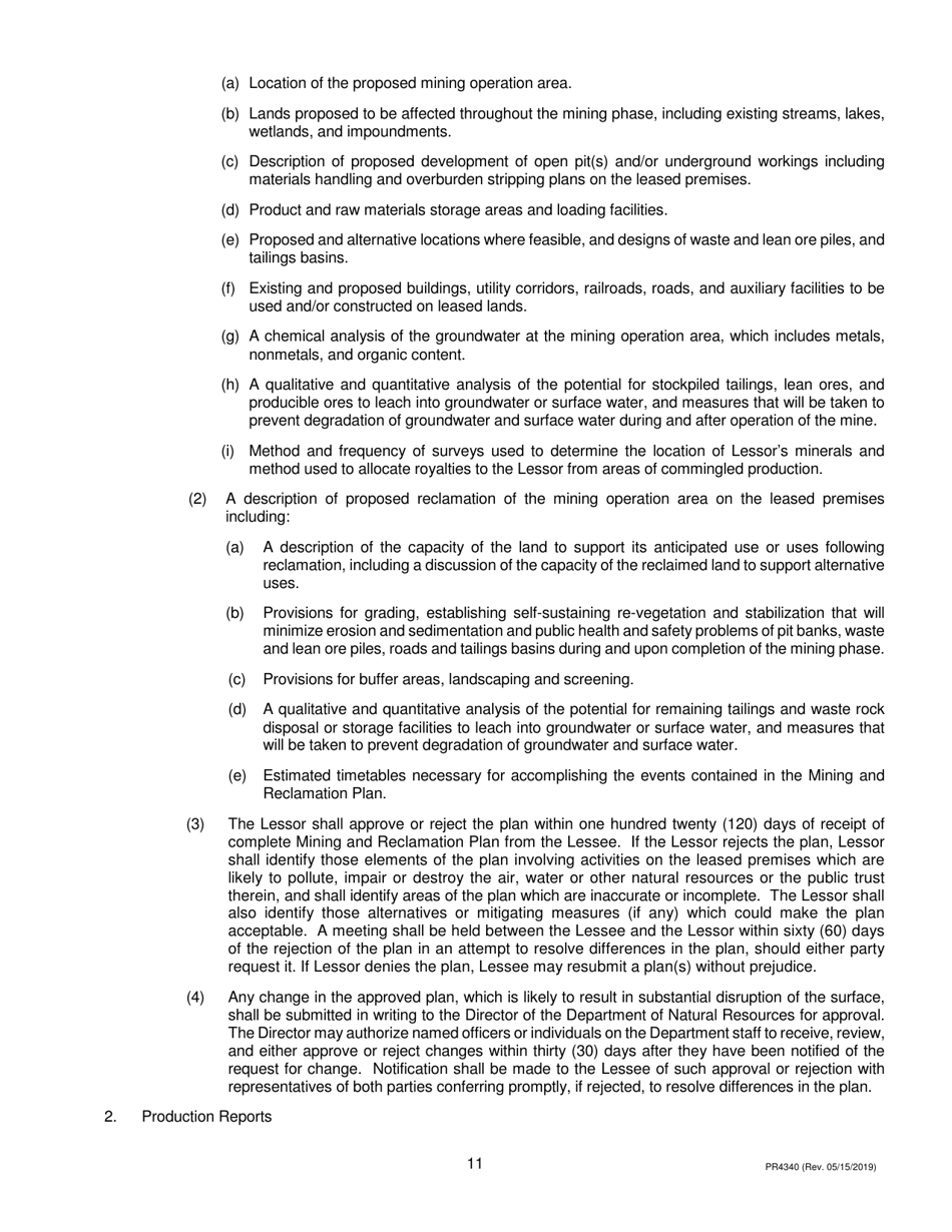 Form PR4340 Metallic Minerals Lease - Michigan, Page 11