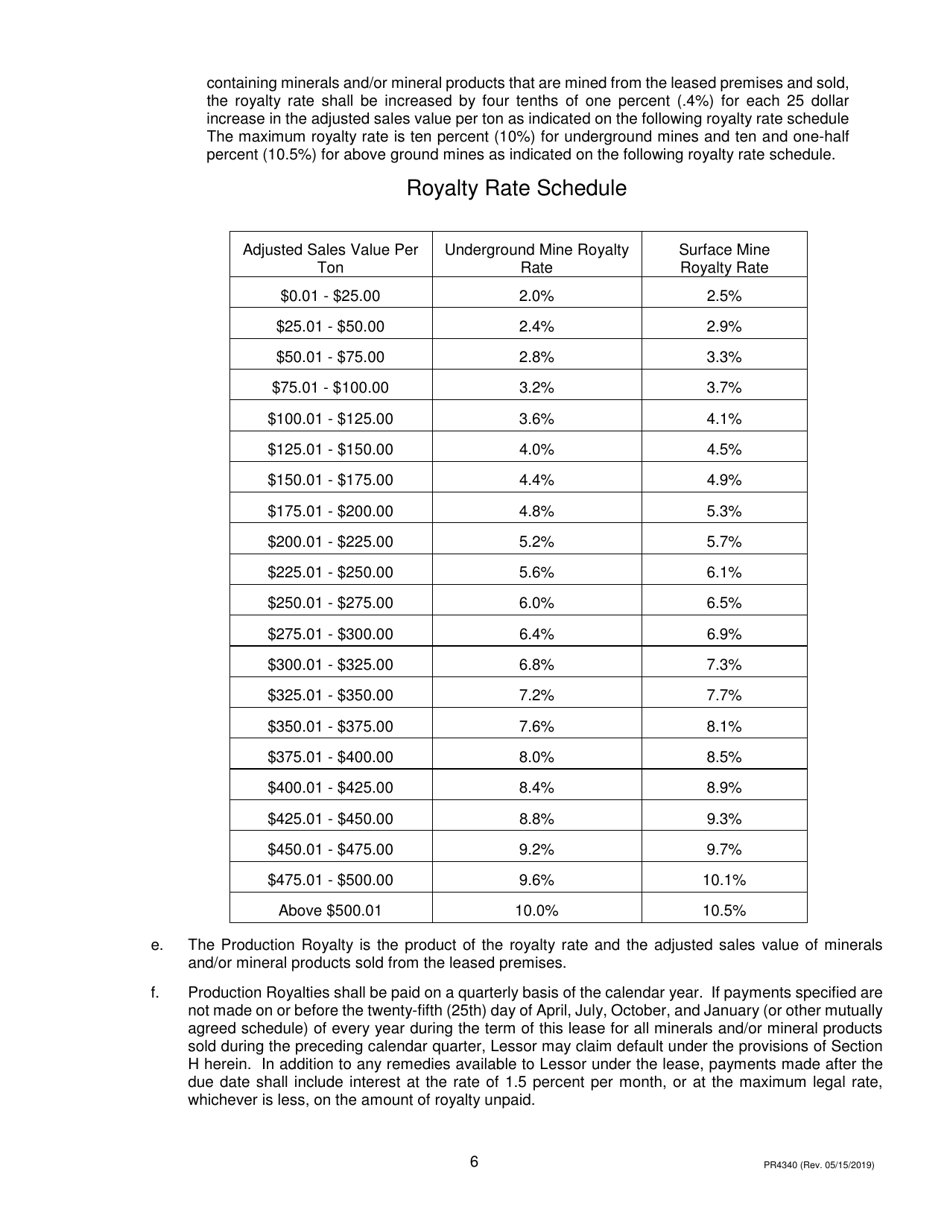 Form PR4340 Metallic Minerals Lease - Michigan, Page 6