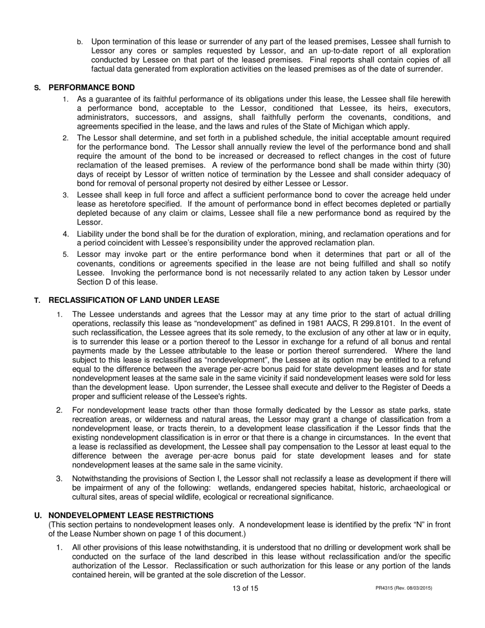 Form PR4315 Nonmetallic Minerals Salt Lease - Michigan, Page 13