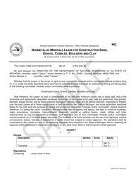 Form PR4332 Nonmetallic Minerals Lease for Construction Sand, Gravel, Cobbles, Boulders and Clay - Michigan
