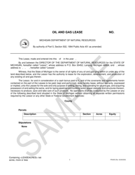 Form PR4305 &quot;Oil and Gas Lease&quot; - Michigan