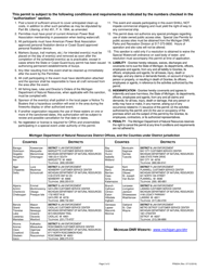 Form PR9204 Marine Special Event Application and Permit - Michigan, Page 2