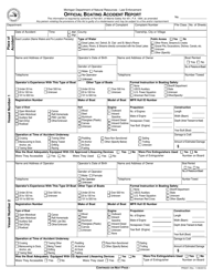 Form PR9257 &quot;Official Boating Accident Report&quot; - Michigan