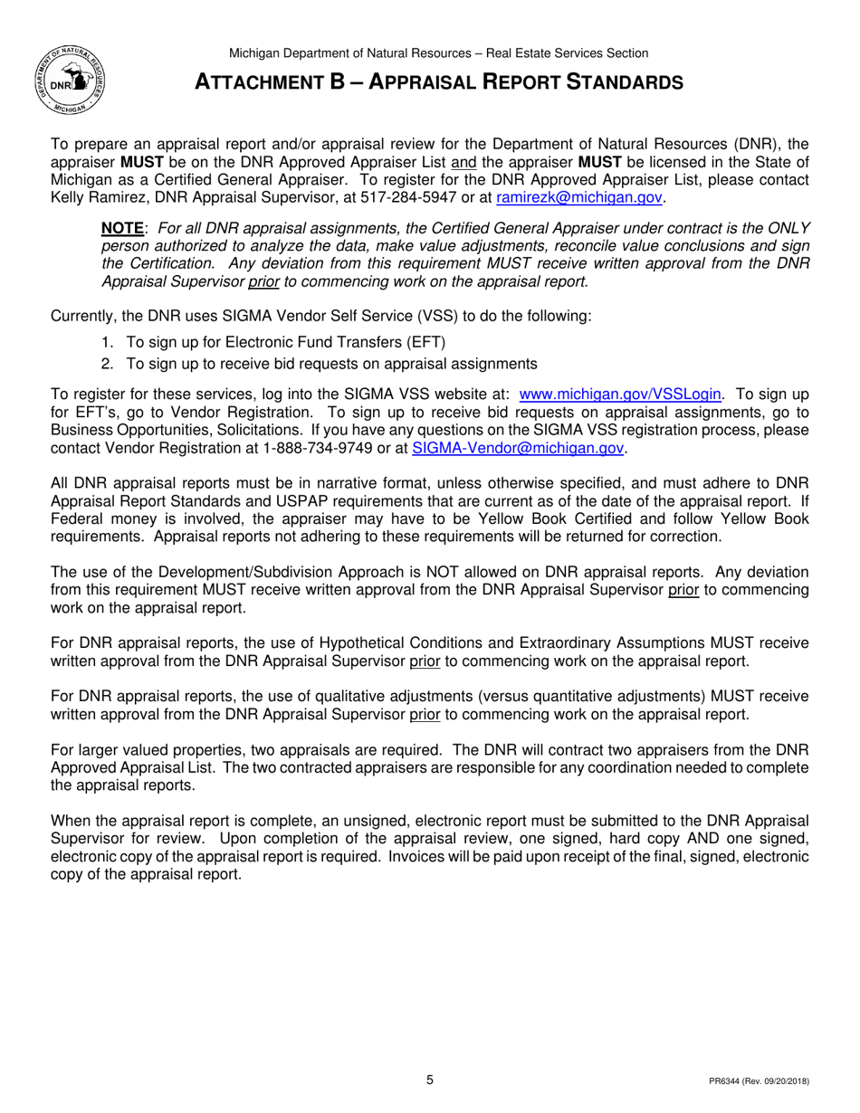 Form PR6344 Land Transaction Application - Exchange - Michigan, Page 5
