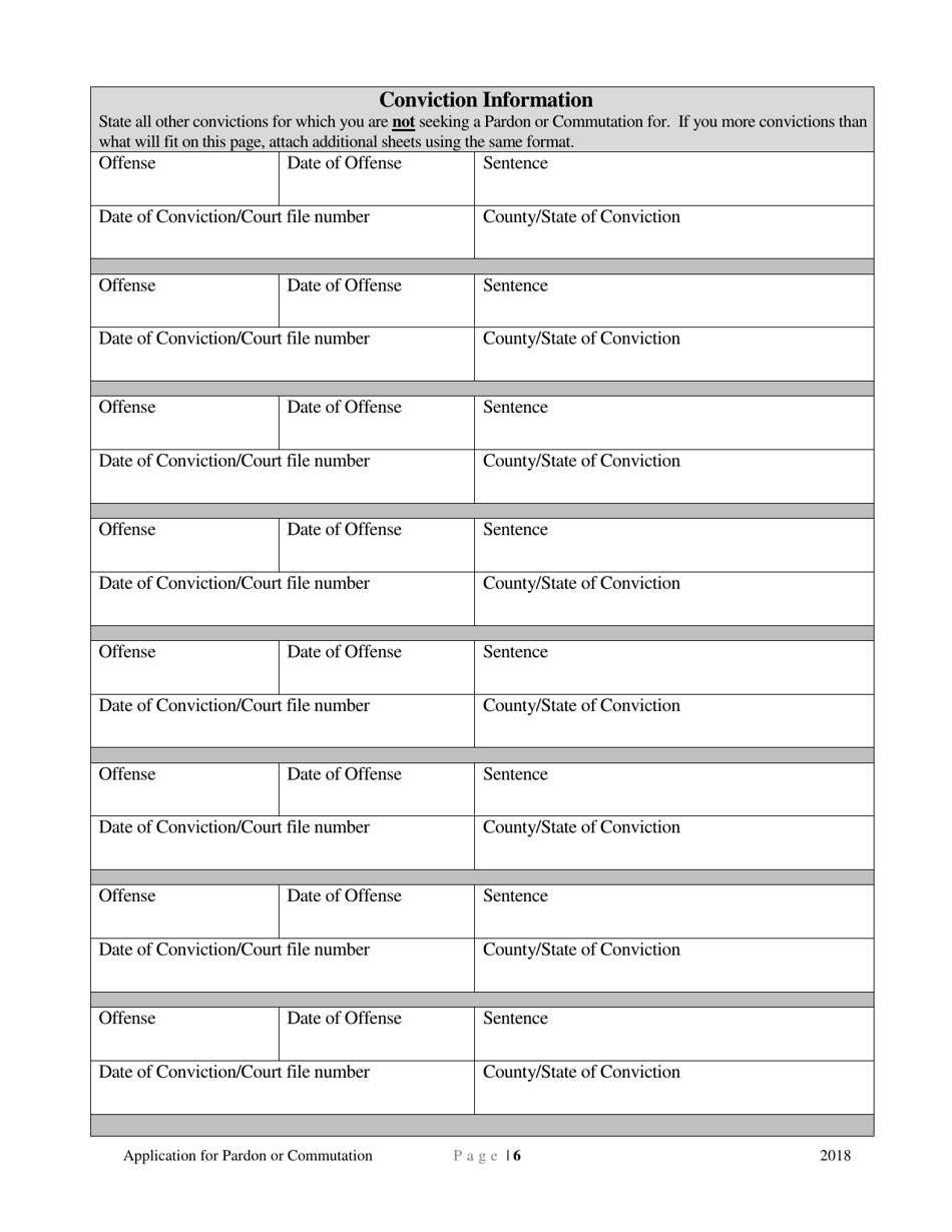 Application for Pardon or Commutation - Minnesota, Page 6