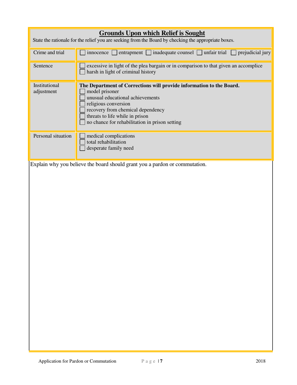 Application for Pardon or Commutation - Minnesota, Page 7