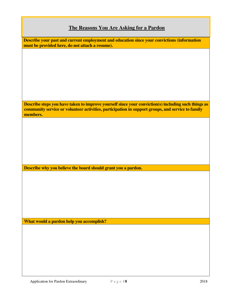 Application for Pardon Extraordinary - Minnesota, Page 8