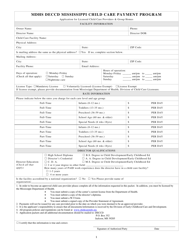 Document preview: Application for Licensed Child Care Providers & Group Homes - Mississippi