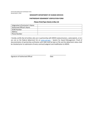 Federal Debarment Verification Form - Mississippi, Page 2