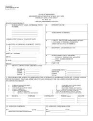 Form MDHS-SCSS-1002 Subgrant Signature Sheet - Mississippi, Page 2