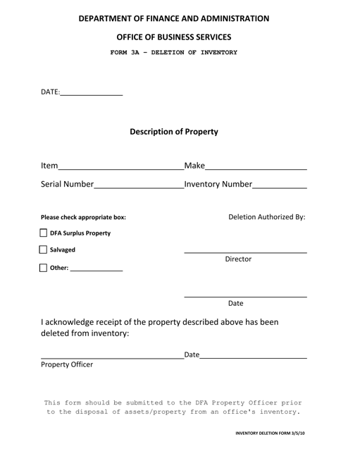 Form 3A  Printable Pdf