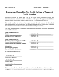 Instructions for Income and Franchise Tax Credit-In-lieu of Payment Credit Voucher - Mississippi, Page 2
