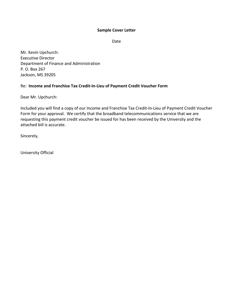 Instructions for Income and Franchise Tax Credit-In-lieu of Payment Credit Voucher - Mississippi, Page 5