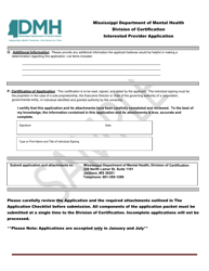 Interested Provider Application - Mississippi, Page 4