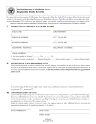 Document preview: Form MDRS-030 Request for Public Records - Mississippi