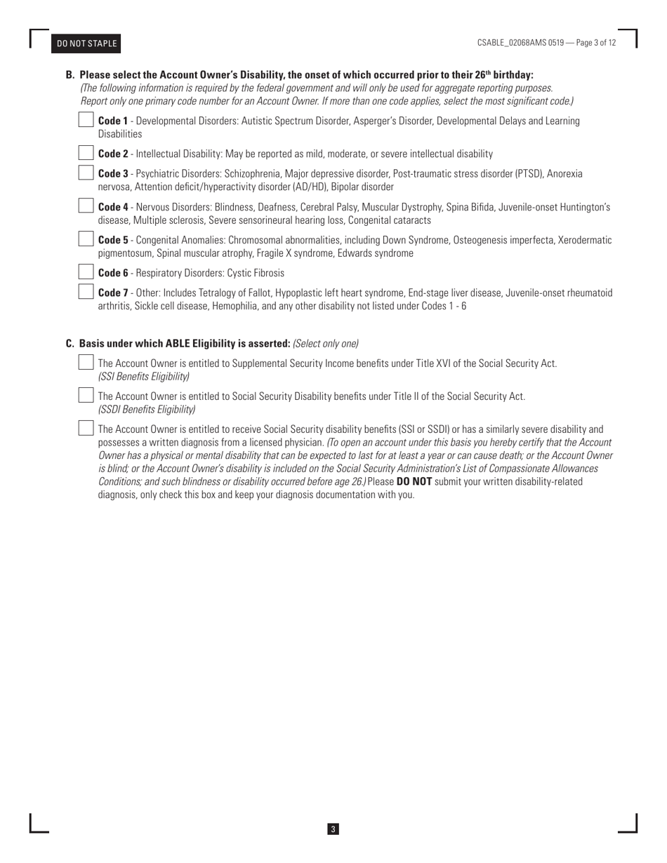 Mississippi Able Enrollment Form - Mississippi, Page 3