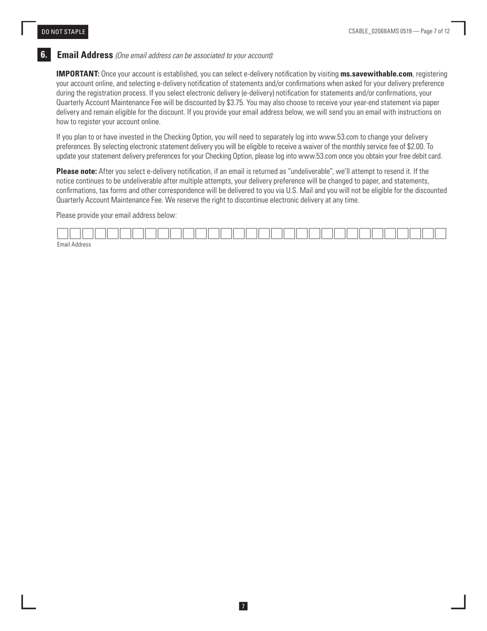 Mississippi Able Enrollment Form - Mississippi, Page 7