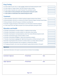 Juvenile Intervention Court Program Monthly Reporting Form - Mississippi, Page 3