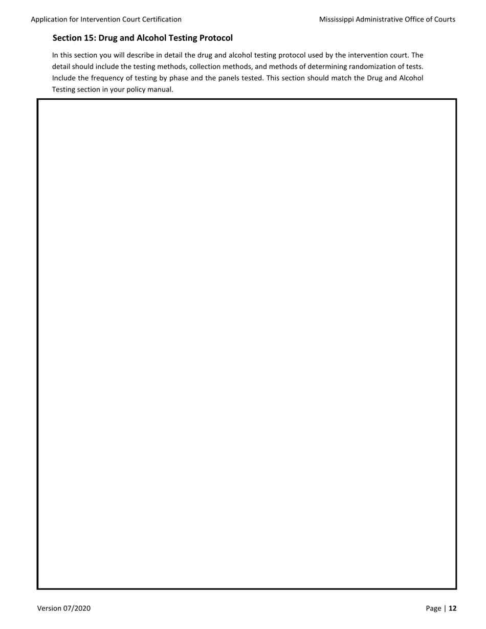 Application for Intervention Court Certification - Mississippi, Page 12