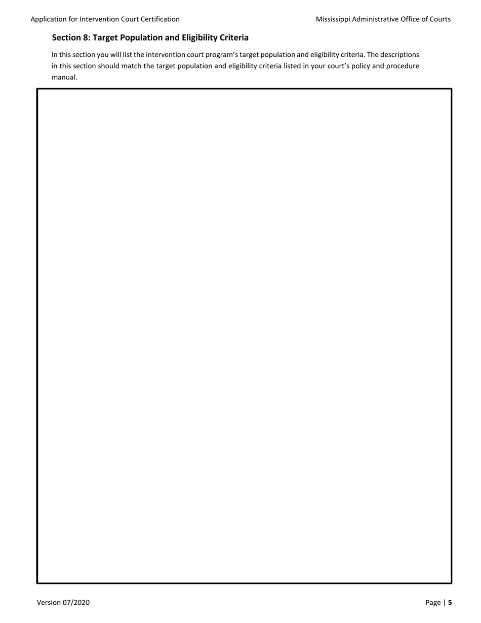 Application for Intervention Court Certification - Mississippi, Page 5