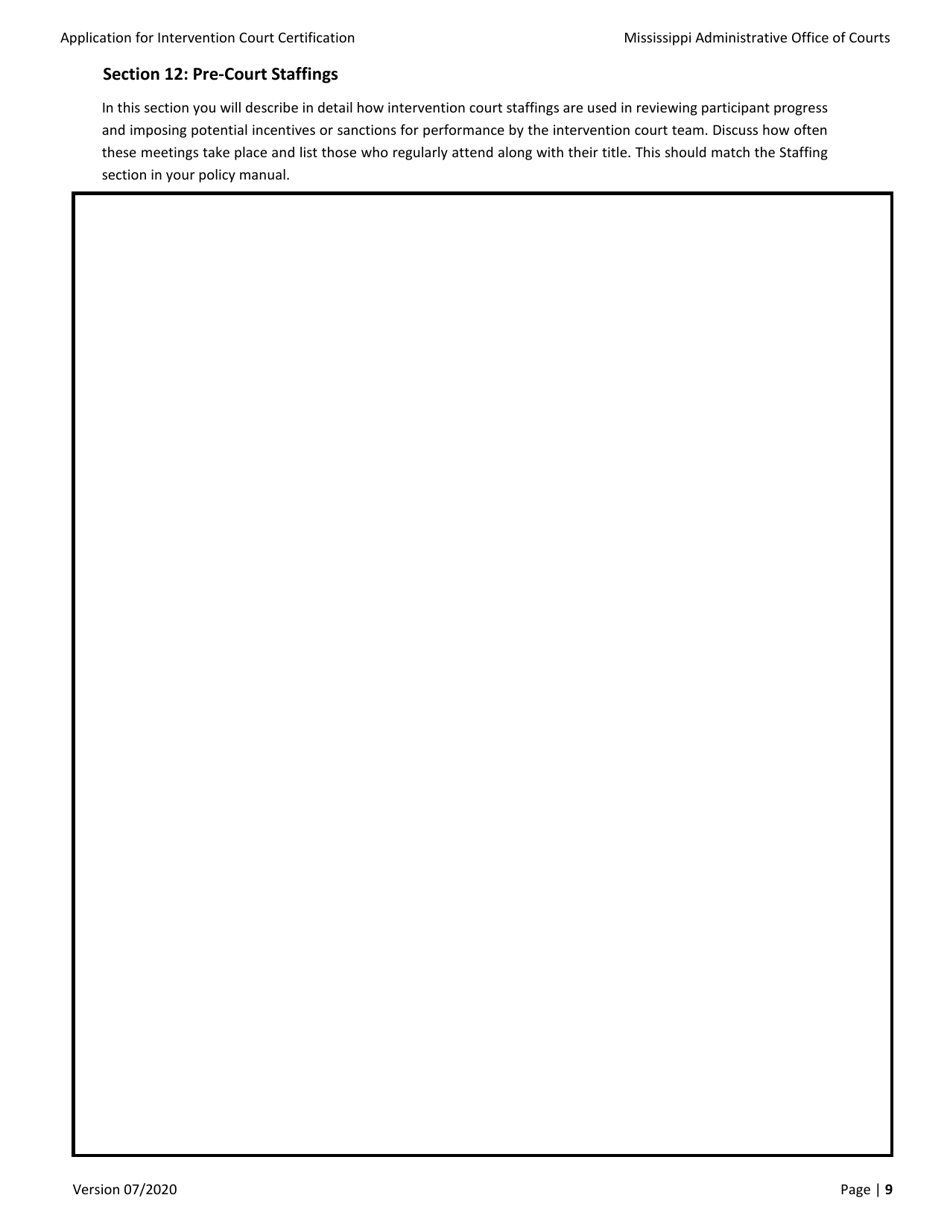 Application for Intervention Court Certification - Mississippi, Page 9