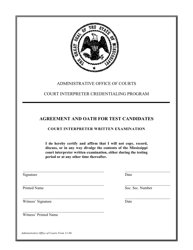 Document preview: Written Examination Oath and Agreement - Mississippi