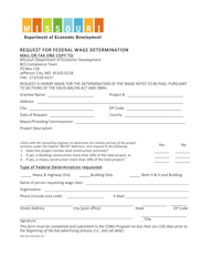 Form MO419-2914 &quot;Request for Federal Wage Determination&quot; - Missouri