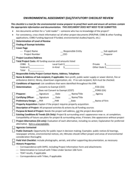 &quot;Environmental Assessment (Ea)/Statutory Checklist Review&quot; - Missouri