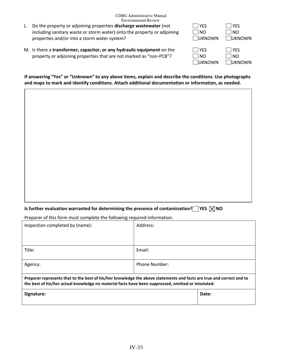 Field Visit Checklist  Site Evaluation - Missouri, Page 5