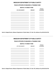 &quot;Peace Officers Standards &amp; Training Fund Monthly Payment Form&quot; - Missouri