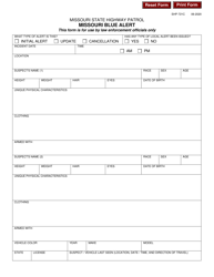 Form SHP-721C Missouri Blue Alert - Missouri, Page 2