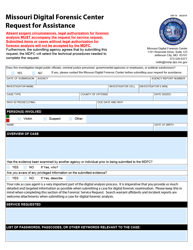 Form SHP-76 &quot;Missouri Digital Forensic Center Request for Assistance&quot; - Missouri