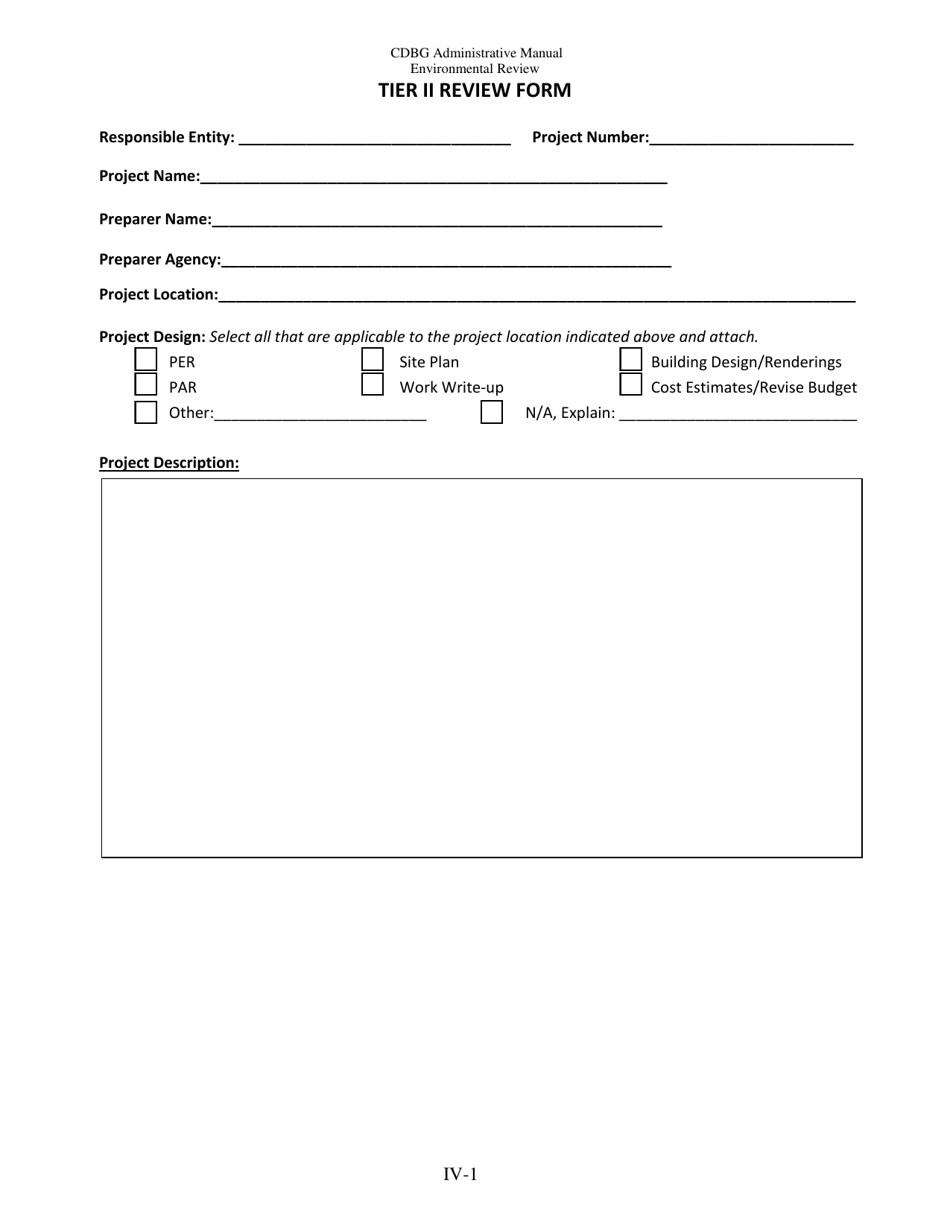 Tier II Review Form - Missouri, Page 1