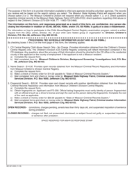 Form SHP-159K Request for Child Abuse or Neglect/Criminal Record - Missouri, Page 2