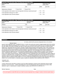 Form 6256 Designation of Spouse and/or Dependent Child for Health Insurance Contributions - Kentucky, Page 2