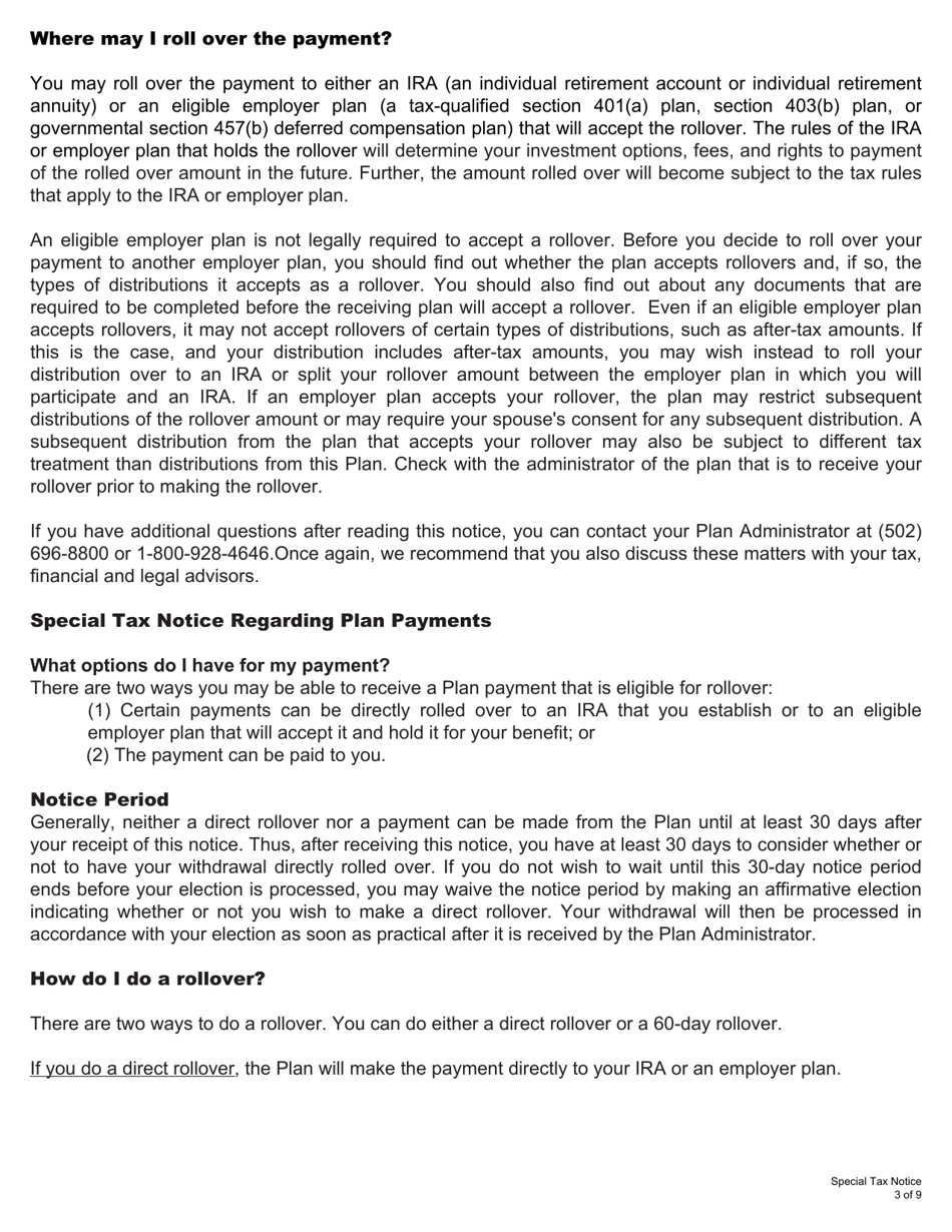 Form 6025 Direct Rollover / Direct Payment Election Form for a Member or a Beneficiary of an Eligible Rollover Distribution - Kentucky, Page 5