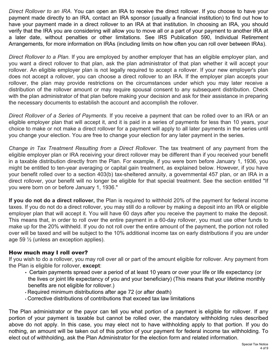 Form 6025 Direct Rollover / Direct Payment Election Form for a Member or a Beneficiary of an Eligible Rollover Distribution - Kentucky, Page 6