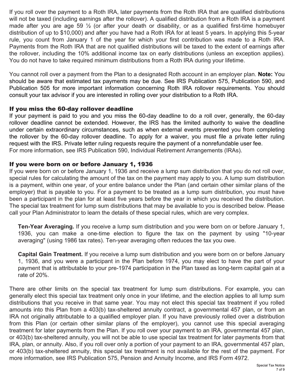 Form 6025 Direct Rollover / Direct Payment Election Form for a Member or a Beneficiary of an Eligible Rollover Distribution - Kentucky, Page 9
