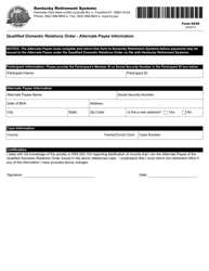 Form 6439 &quot;Qualified Domestic Relations Order - Alternate Payee Information&quot; - Kentucky
