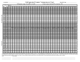 Document preview: Vaccine Refrigerator/Freezer Temperature Chart Template