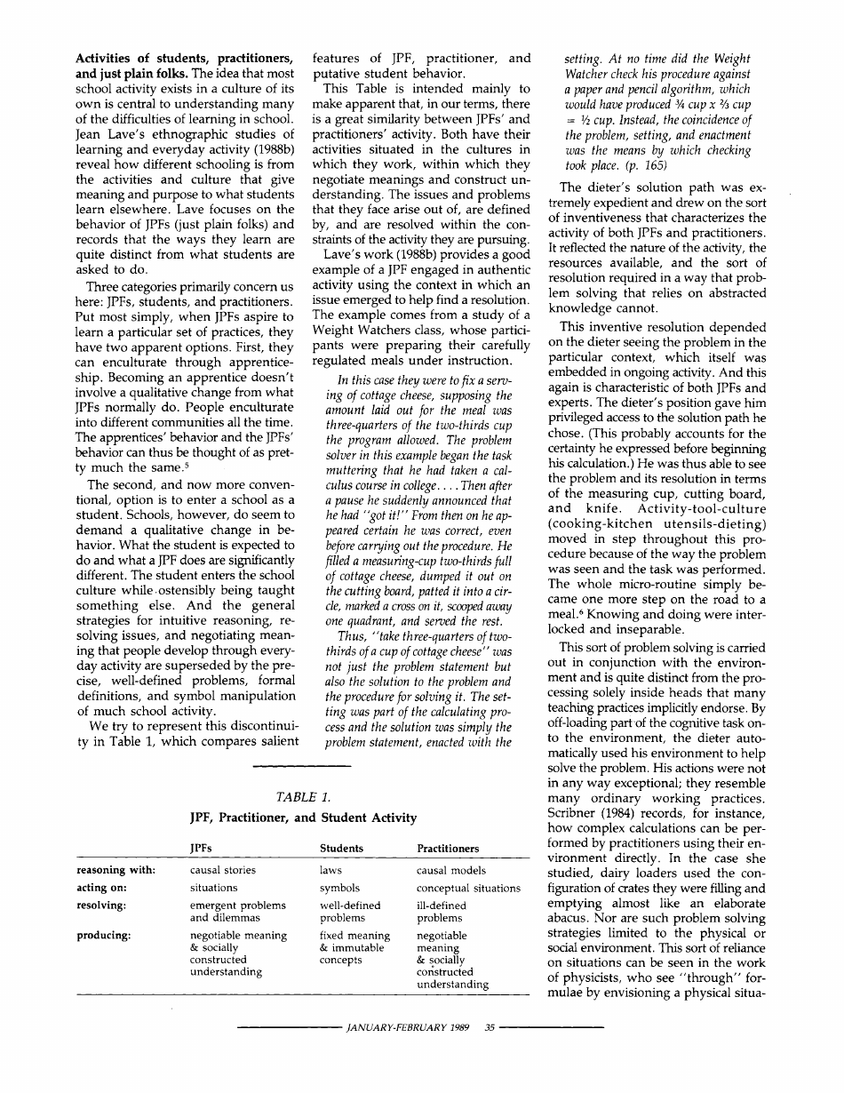 Situated Cognition and the Culture of Learning - John Seely Brown, Allan Collins, Paul Duguid, Page 5