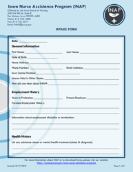 Document preview: Intake Form - Iowa