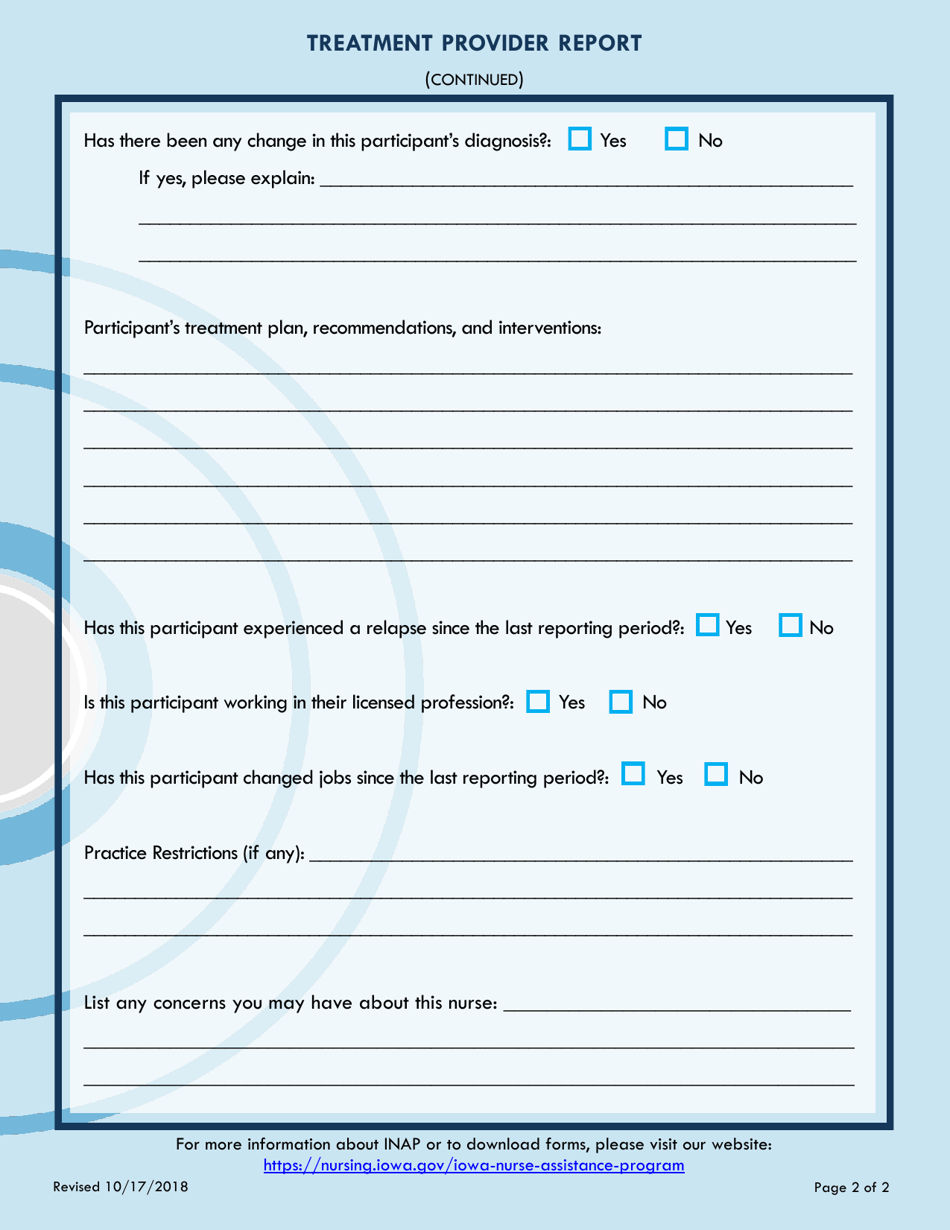Treatment Provider Report - Iowa, Page 2