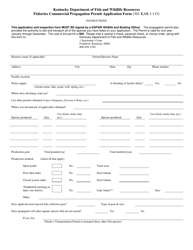 Fisheries Commercial Propagation Permit Application Form - Kentucky, Page 3