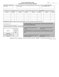 Document preview: Daily Roe Bearing Fish Harvester's Transaction Report - Kentucky