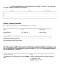 Application for Fish Transportation Permit - Kentucky, Page 4