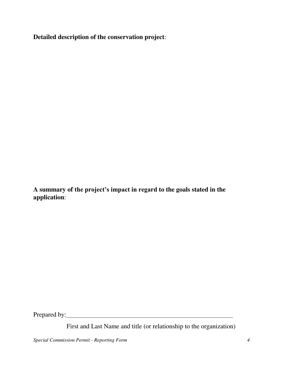 Special Commission Permit Reporting Form - Kentucky, Page 4