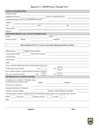 Document preview: Appendix 3 Kdfwr Project Proposal Form - Kentucky