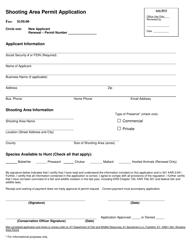 Document preview: Shooting Area Permit Application - Kentucky