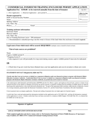 Document preview: Commercial Foxhound Training Enclosure Permit Application - Kentucky